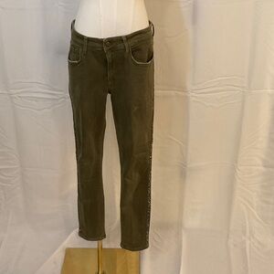 Zara Khaki Women's Ankle Jeans